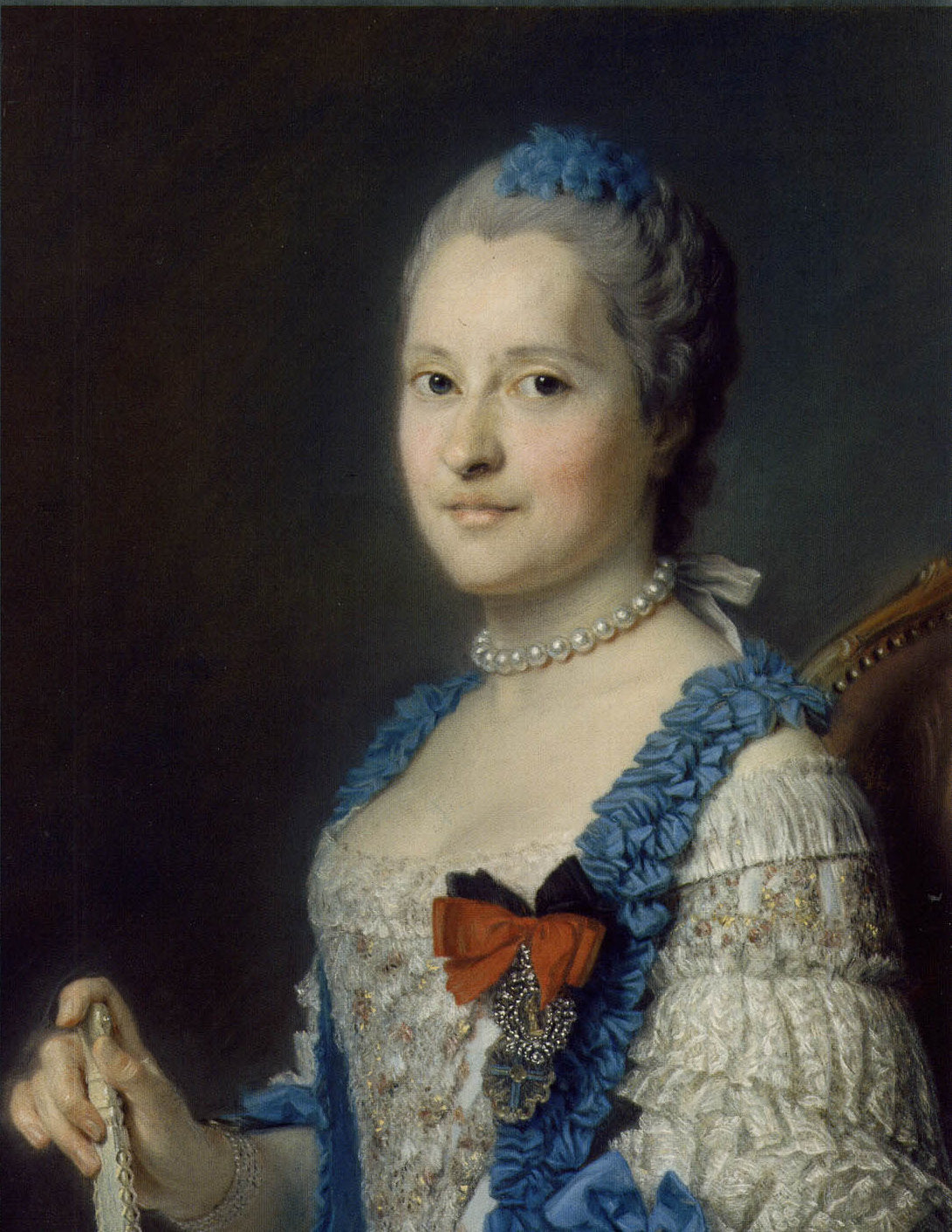 Portrait of Marie-Josèphe of Saxony, Dauphine of France, vintage artwork by Maurice Quentin de La Tour, 12x8" (A4) Poster