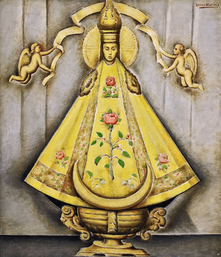 La Madonna Mexicana, vintage artwork by Alfredo Ramos Martinez, 12x8" (A4) Poster