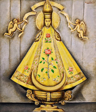 La Madonna Mexicana, vintage artwork by Alfredo Ramos Martinez, 12x8" (A4) Poster