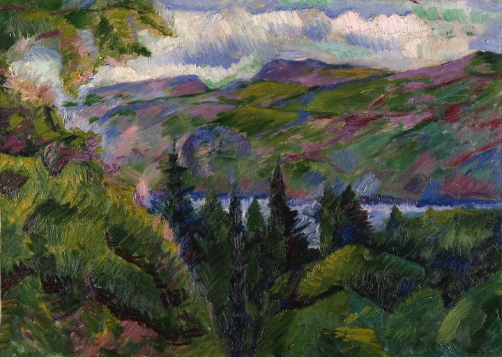 Landscape of Lake Maggiore by Umberto Boccioni,16x12(A3) Poster