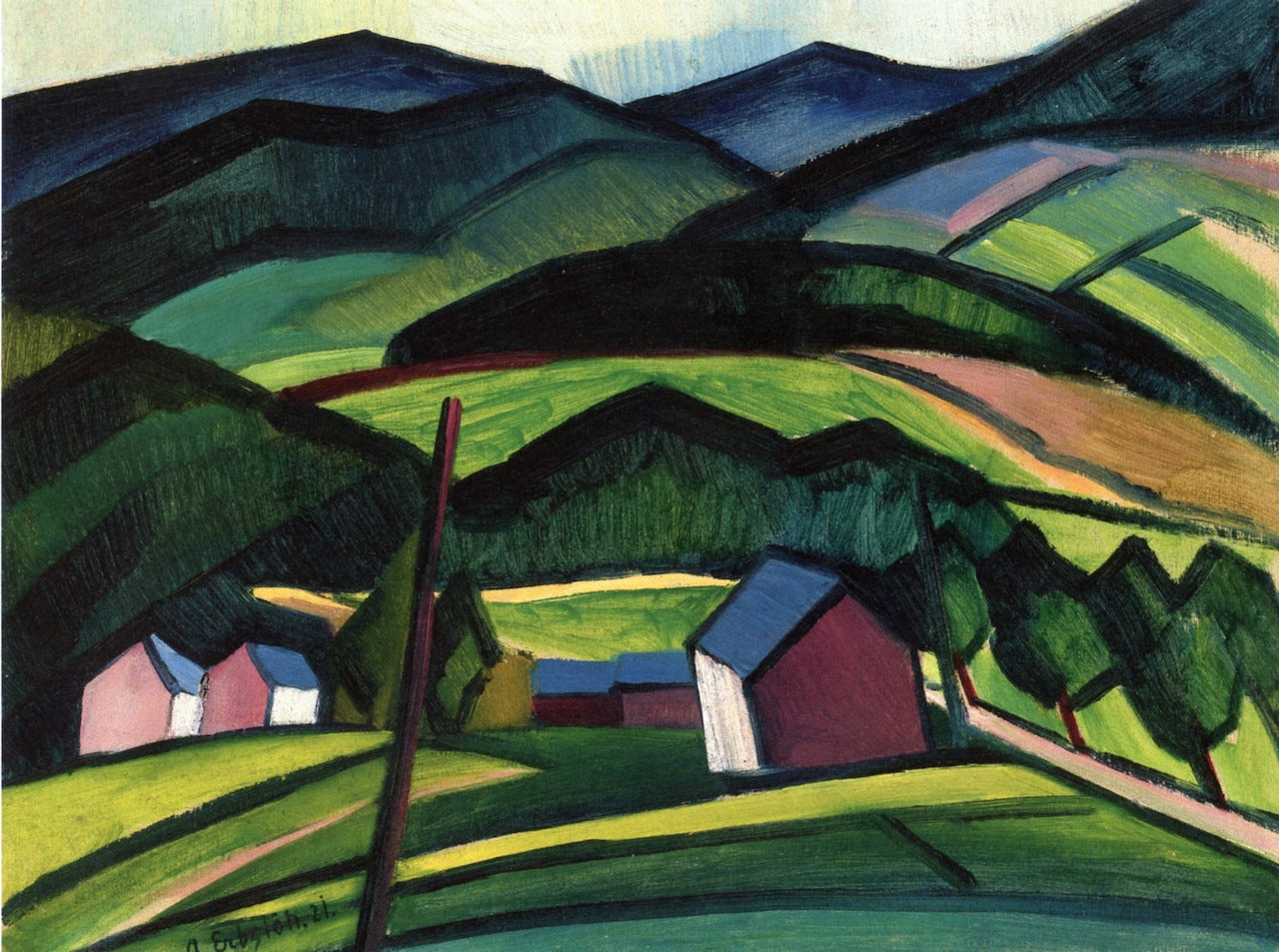 From the Sauerland Region, at Olsberg, vintage artwork by Adolf Erbslöh, 12x8" (A4) Poster