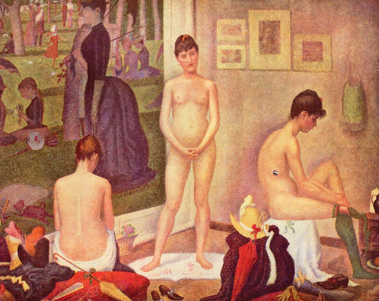 The Models, vintage artwork by Georges Seurat, 12x8" (A4) Poster