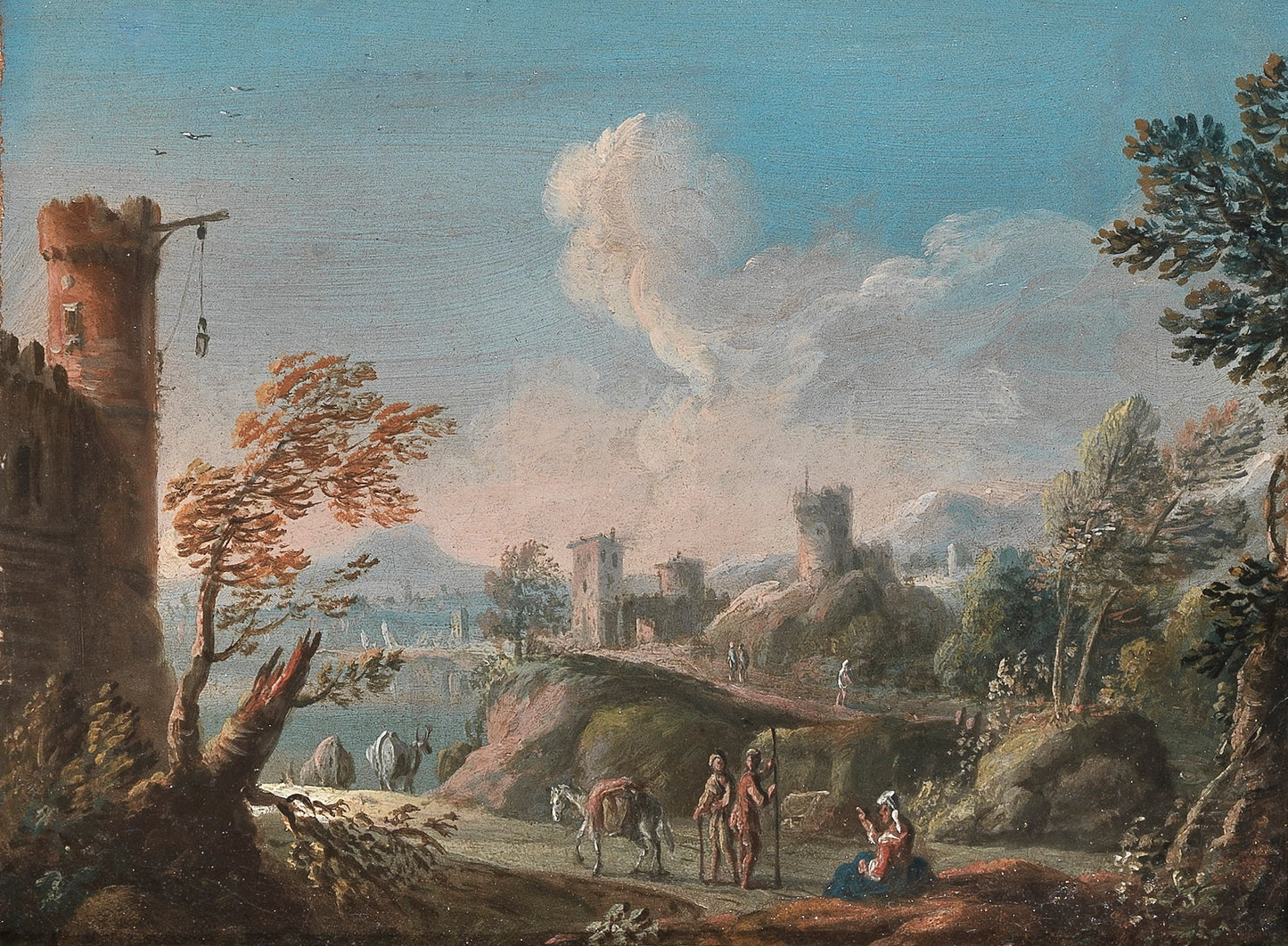 View of the Roman Countryside, vintage artwork by Paolo Anesi, 12x8" (A4) Poster
