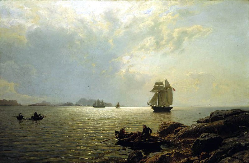 Kystlandskap, vintage artwork by Hans Gude, 12x8" (A4) Poster