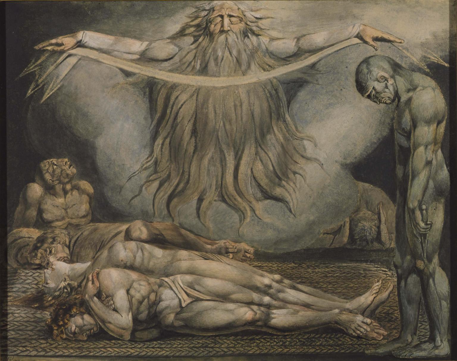 The House of Death, vintage artwork by William Blake, 12x8" (A4) Poster