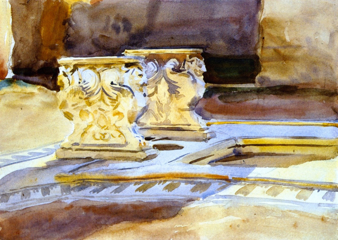 At Pompei, vintage artwork by John Singer Sargent, 12x8" (A4) Poster