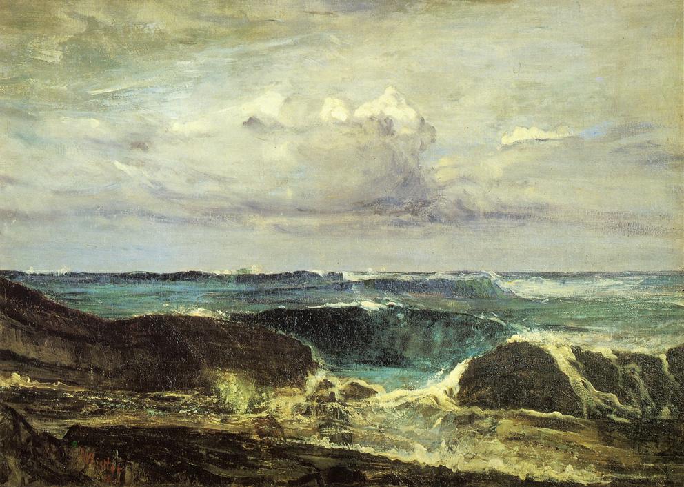 Blue and Silver: The Blue Wave, Biarritz, vintage artwork by James Abbott McNeill Whistler, 12x8" (A4) Poster