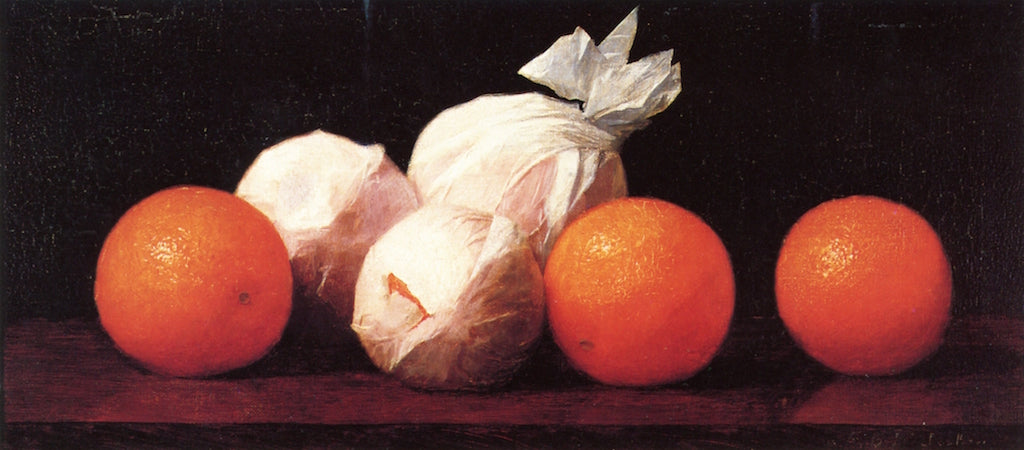 Still Life of Wrapped Oranges by Alberta Binford McCloskey,A3(16x12")Poster