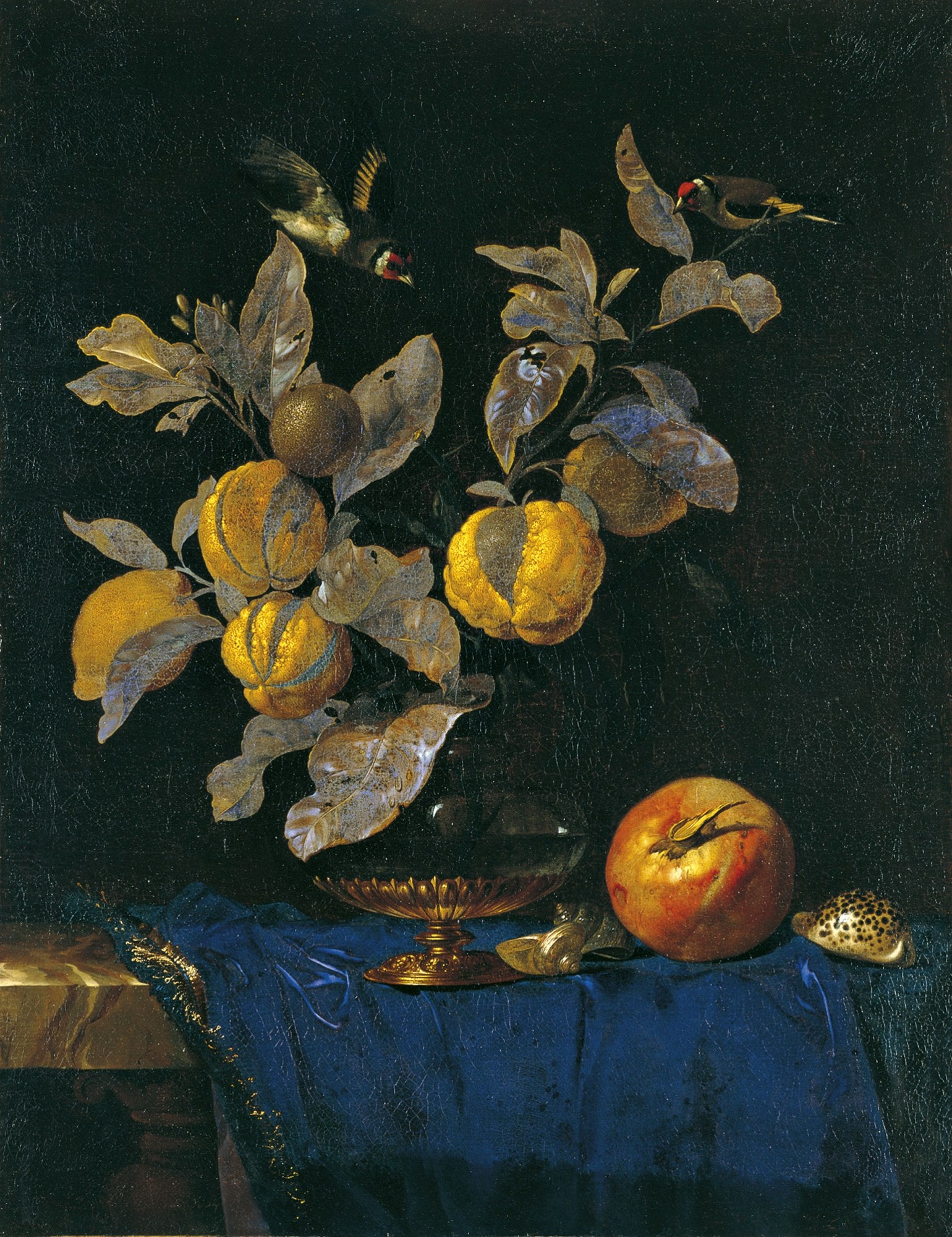 Still-Life with Fruit, vintage artwork by Willem van Aelst, 12x8" (A4) Poster