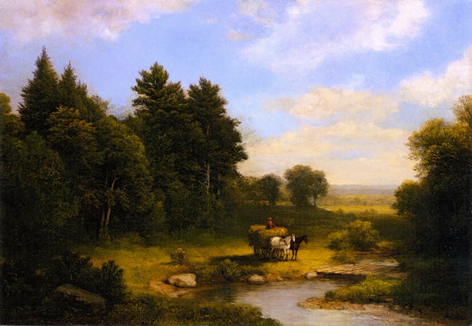 Rural Landscape with Hay Wagon, vintage artwork by Asher Brown Durand, A3 (16x12") Poster Print