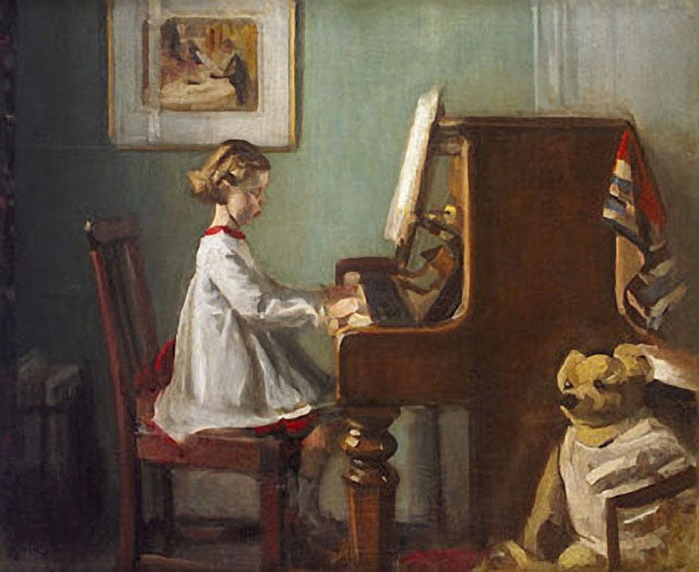 aughter playing the piano by Sir William Orpen, R.A., R.H.A.,16x12(A3) Poster