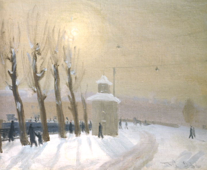 Winter in Leningrad, vintage artwork by Vladimir Grinberg, 12x8" (A4) Poster