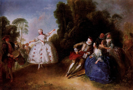 Marianne Cochois, vintage artwork by Antoine Pesne, 12x8" (A4) Poster