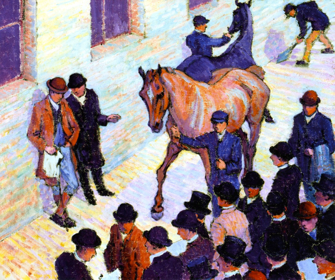 Sale at Tattersall's, vintage artwork by Robert Bevan, 12x8" (A4) Poster