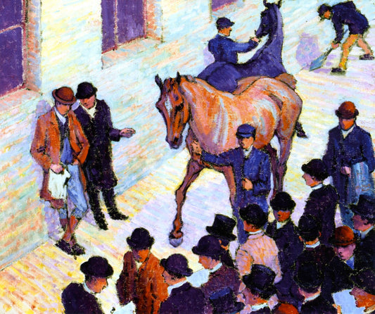 Sale at Tattersall's, vintage artwork by Robert Bevan, 12x8" (A4) Poster