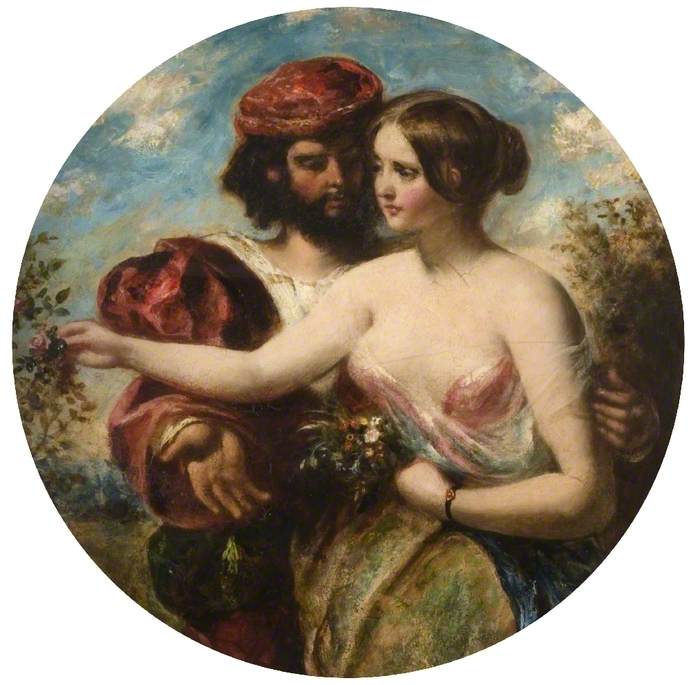 Gather the rose of love while yet 'tis time, vintage artwork by William Etty, A3 (16x12") Poster Print