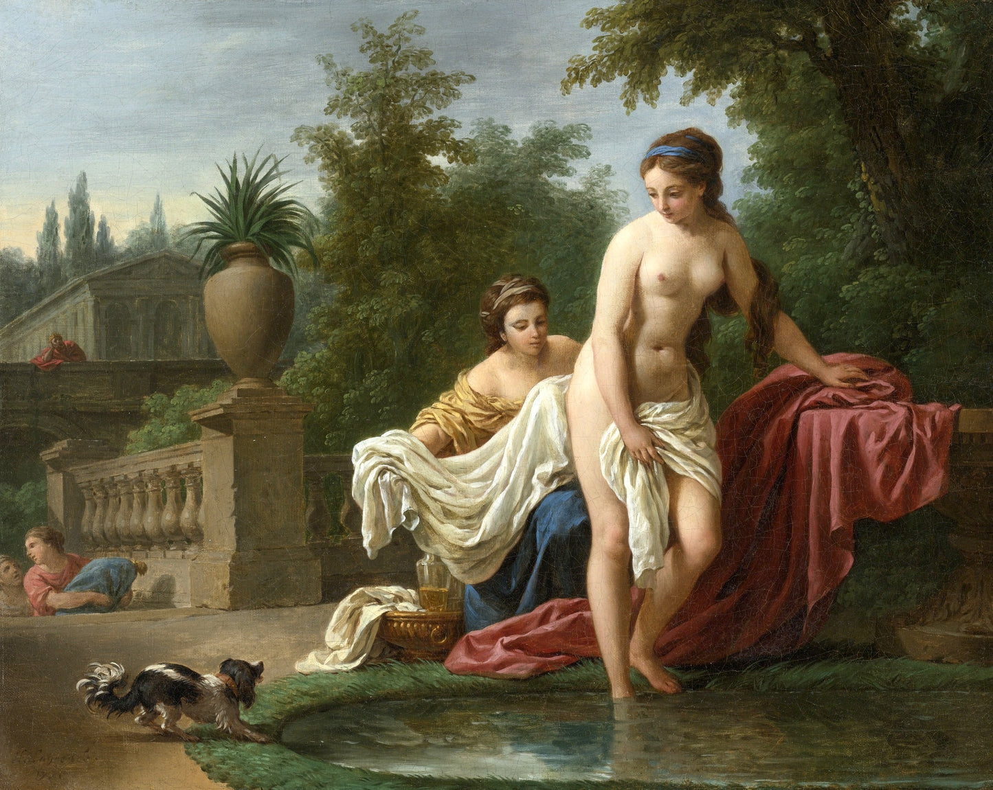 David and Bathsheba, vintage artwork by Louis Jean François Lagrenee, 12x8" (A4) Poster