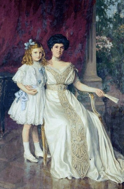 Lady Wakefield And Her Daughter by Charles Haigh Wood,A3(16x12")Poster