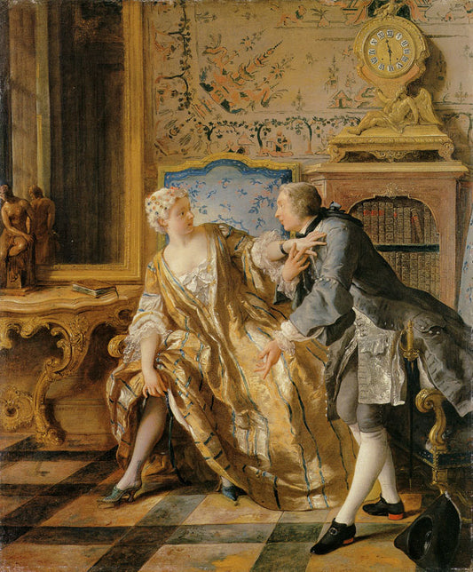The Garter, vintage artwork by Jean-François de Troy, 12x8" (A4) Poster