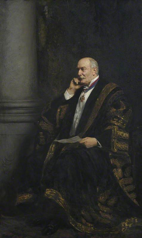 John William Strutt, 3rd Baron Rayleigh, Cavendish Professor, vintage artwork by Hubert von Herkomer, 12x8" (A4) Poster