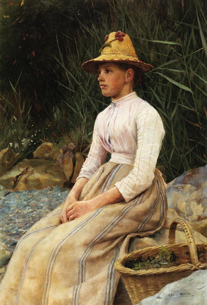 The Mussel Gatherer, vintage artwork by Edwin Harris, 12x8" (A4) Poster
