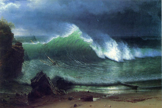 Emerald Sea, vintage artwork by Albert Bierstadt, 12x8" (A4) Poster