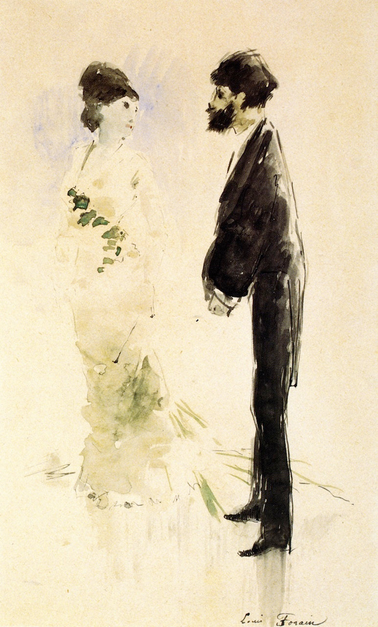 The Anxious Lover, vintage artwork by Jean-Louis Forain, 12x8" (A4) Poster