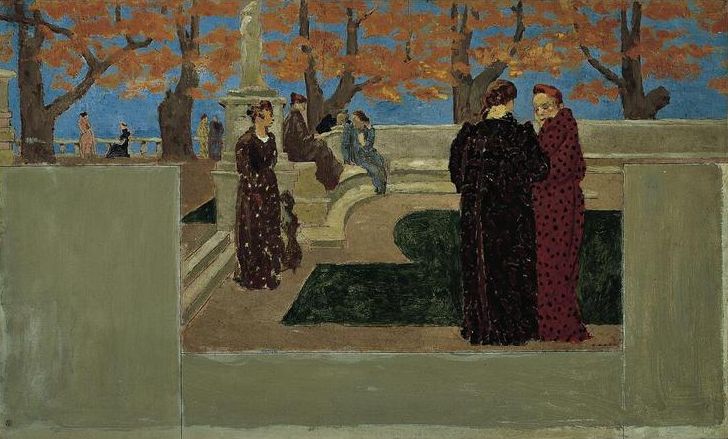 Reunion des Dames, vintage artwork by Ker Xavier Roussel, 12x8" (A4) Poster