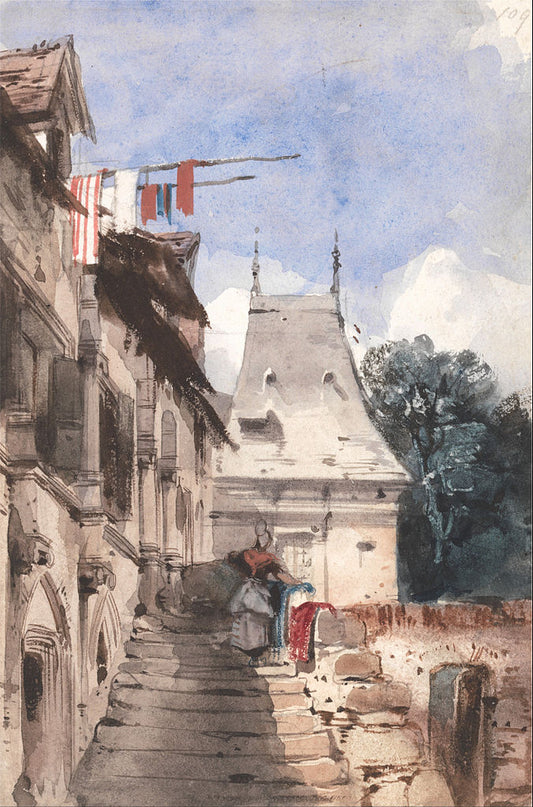 Abbey St-Amand, Rouen, vintage artwork by Richard Parkes Bonington, A3 (16x12") Poster Print