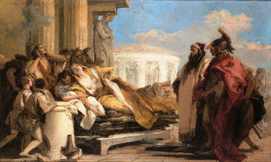 Death of Dido, vintage artwork by Giovanni Battista Tiepolo, 12x8" (A4) Poster