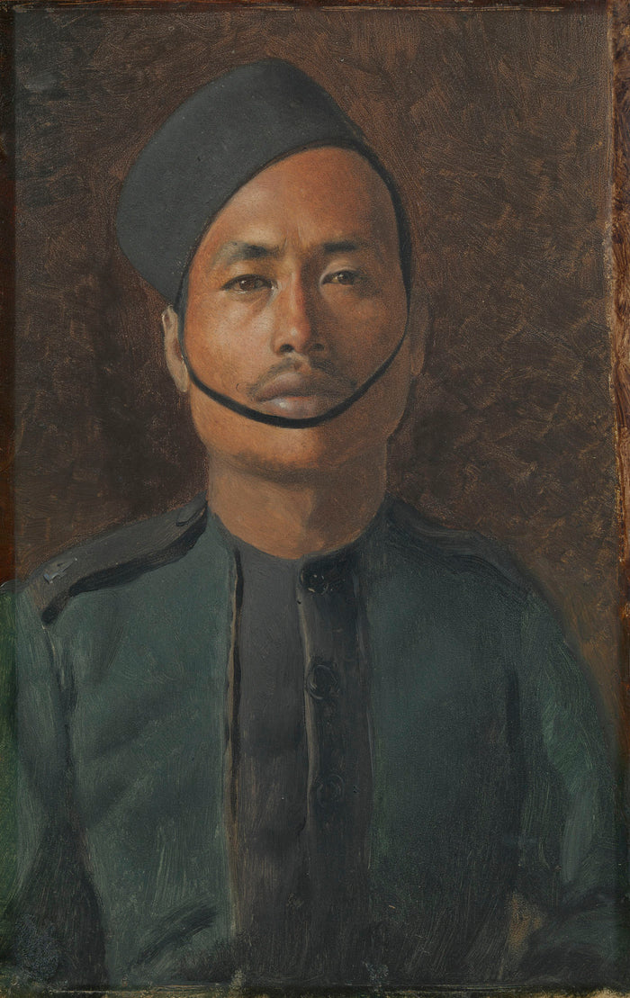 Bulbir Gurung, vintage artwork by Rudolph Swoboda, A3 (16x12
