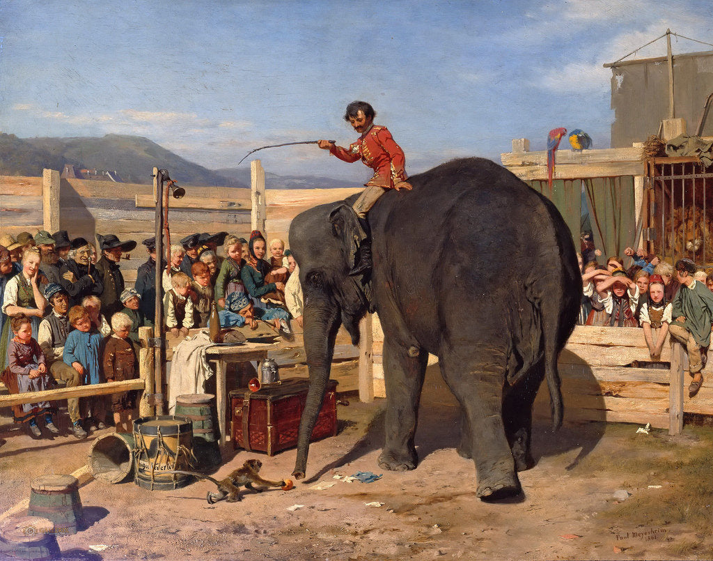 Circus Performance, vintage artwork by Paul Friedrich Meyerheim, 12x8" (A4) Poster