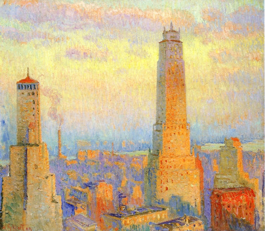 Ritz Tower, New York, vintage artwork by William Samuel Horton, 12x8" (A4) Poster