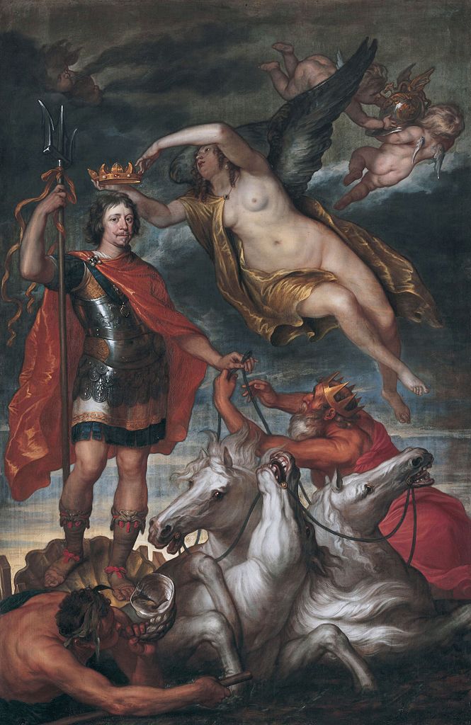 Frederik Hendrik as Lord of the Seas, vintage artwork by Thomas Willeboirts Bosschaert, 12x8" (A4) Poster