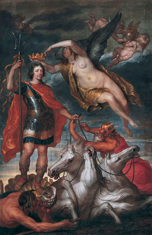 Frederik Hendrik as Lord of the Seas, vintage artwork by Thomas Willeboirts Bosschaert, 12x8" (A4) Poster