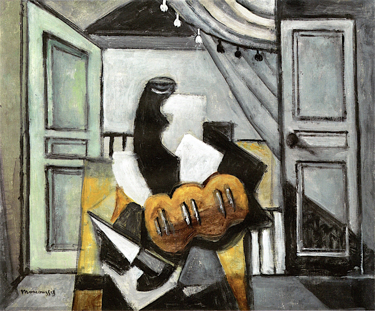Still Life with Bread and Knife by Louis Marcoussis,16x12(A3) Poster