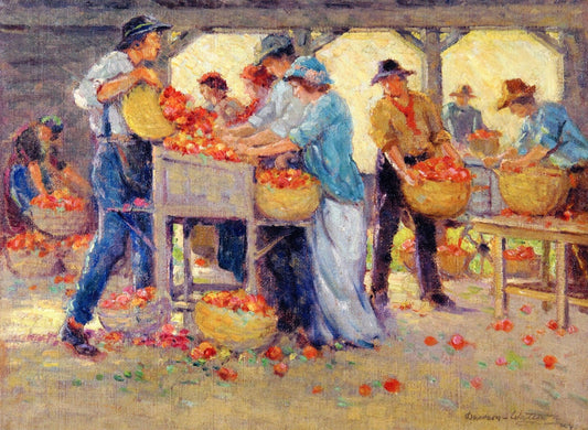 Fredericksburg Peach Shed, vintage artwork by Dawson Dawson-Watson, 12x8" (A4) Poster