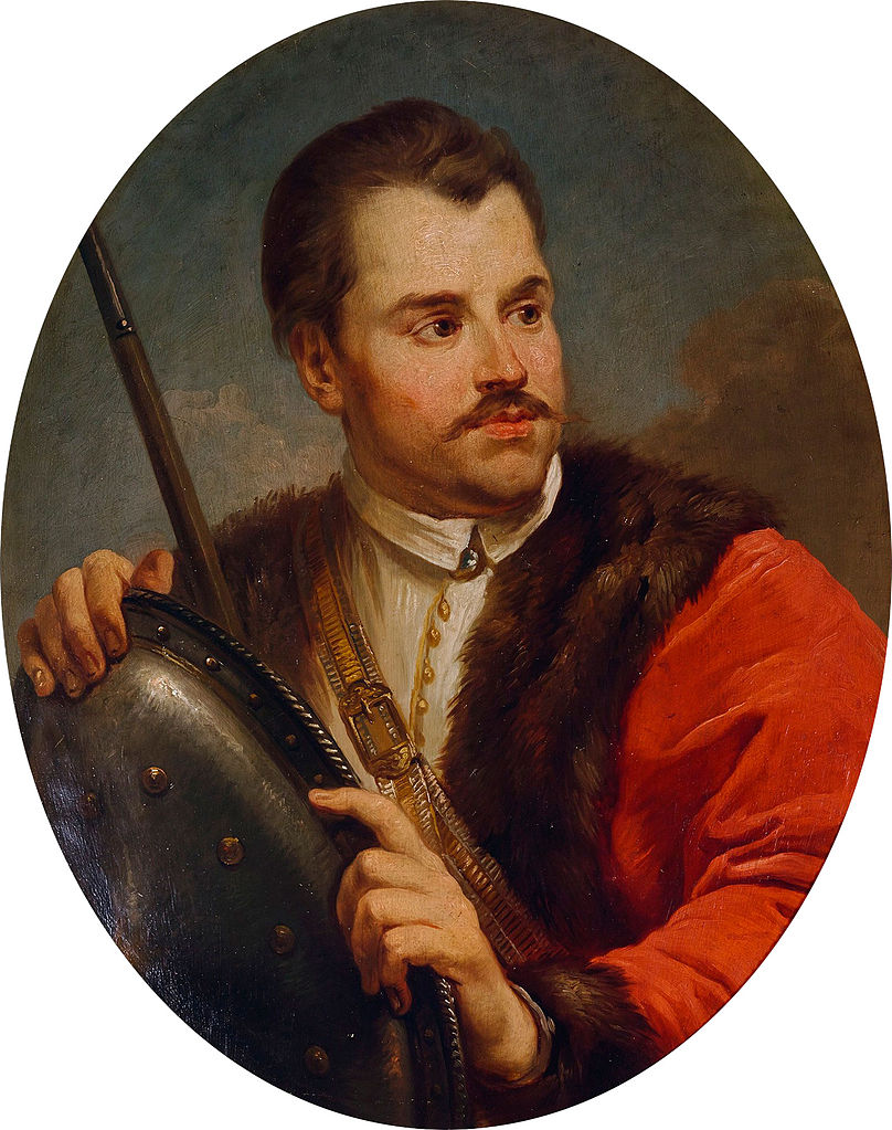 Portrait of Roman Sanguszko, vintage artwork by Marcello Bacciarelli, 12x8" (A4) Poster