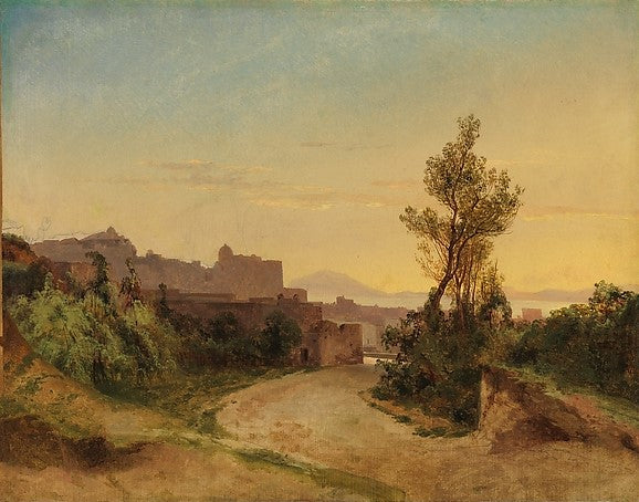 Pozzuoli and the Bay of Naples, vintage artwork by Alexandre Calame, A3 (16x12") Poster Print