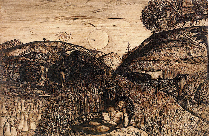 The Valley Thick with Corn, vintage artwork by Samuel Palmer, A3 (16x12