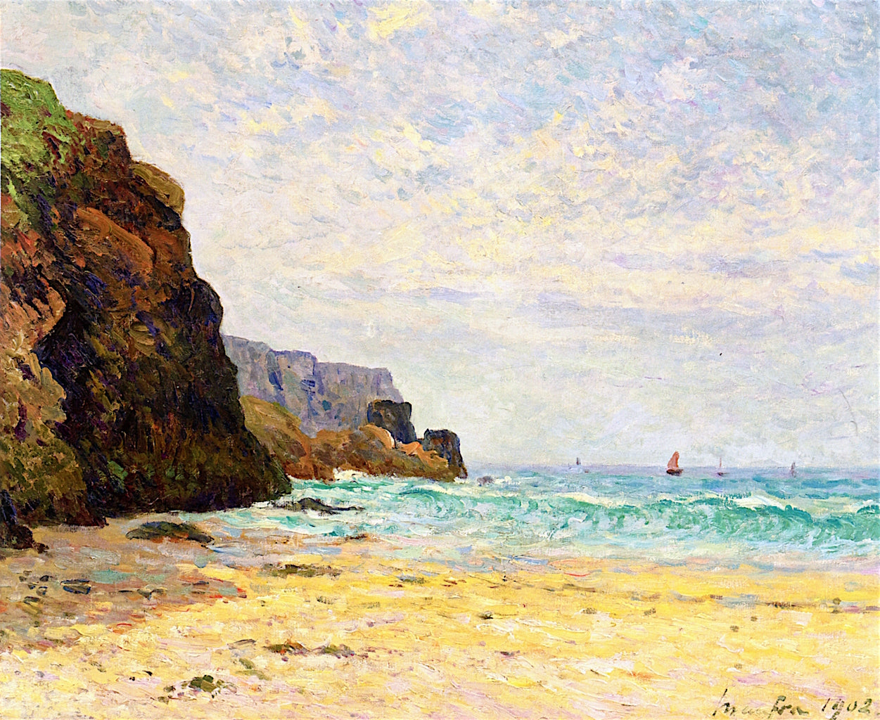 oot of the Cliffs, Morning, Cabaret-sur-Mer by Maxime Maufra,A3(16x12")Poster