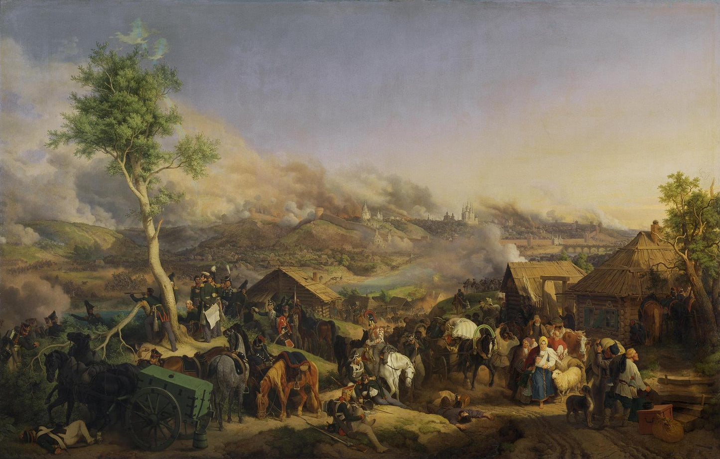 Battle of Smolensk on 5 (17) August 1812, vintage artwork by Peter von Hess, 12x8" (A4) Poster