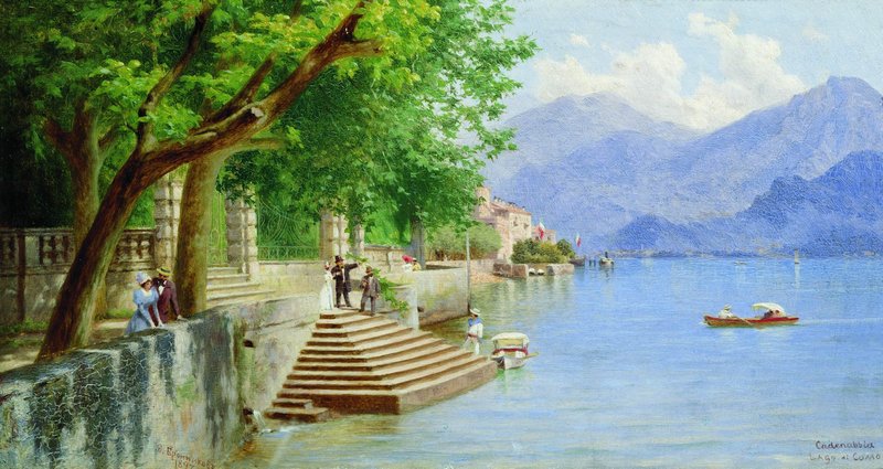 On the Lake, vintage artwork by Fedor Bronnikov, 12x8" (A4) Poster
