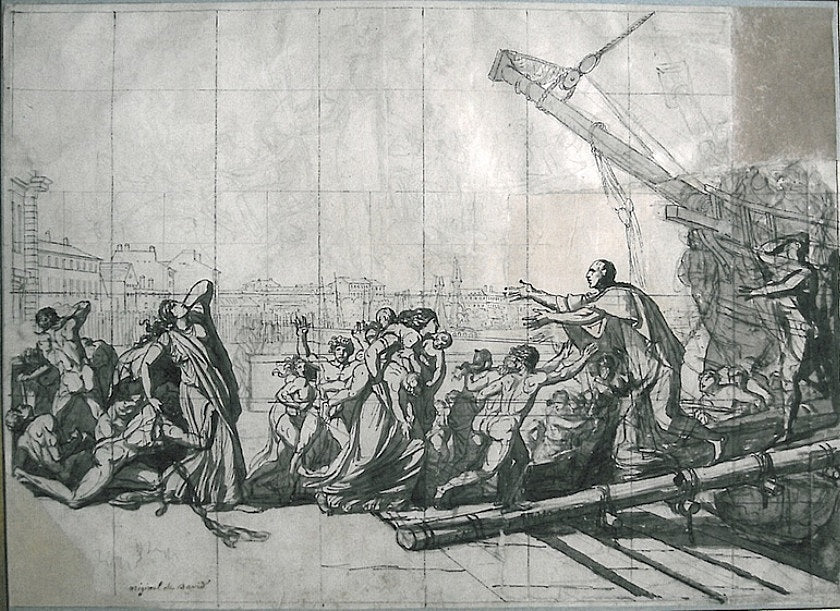 Allegory of the Revolution in Nantes, vintage artwork by Jacques-Louis David, 12x8" (A4) Poster