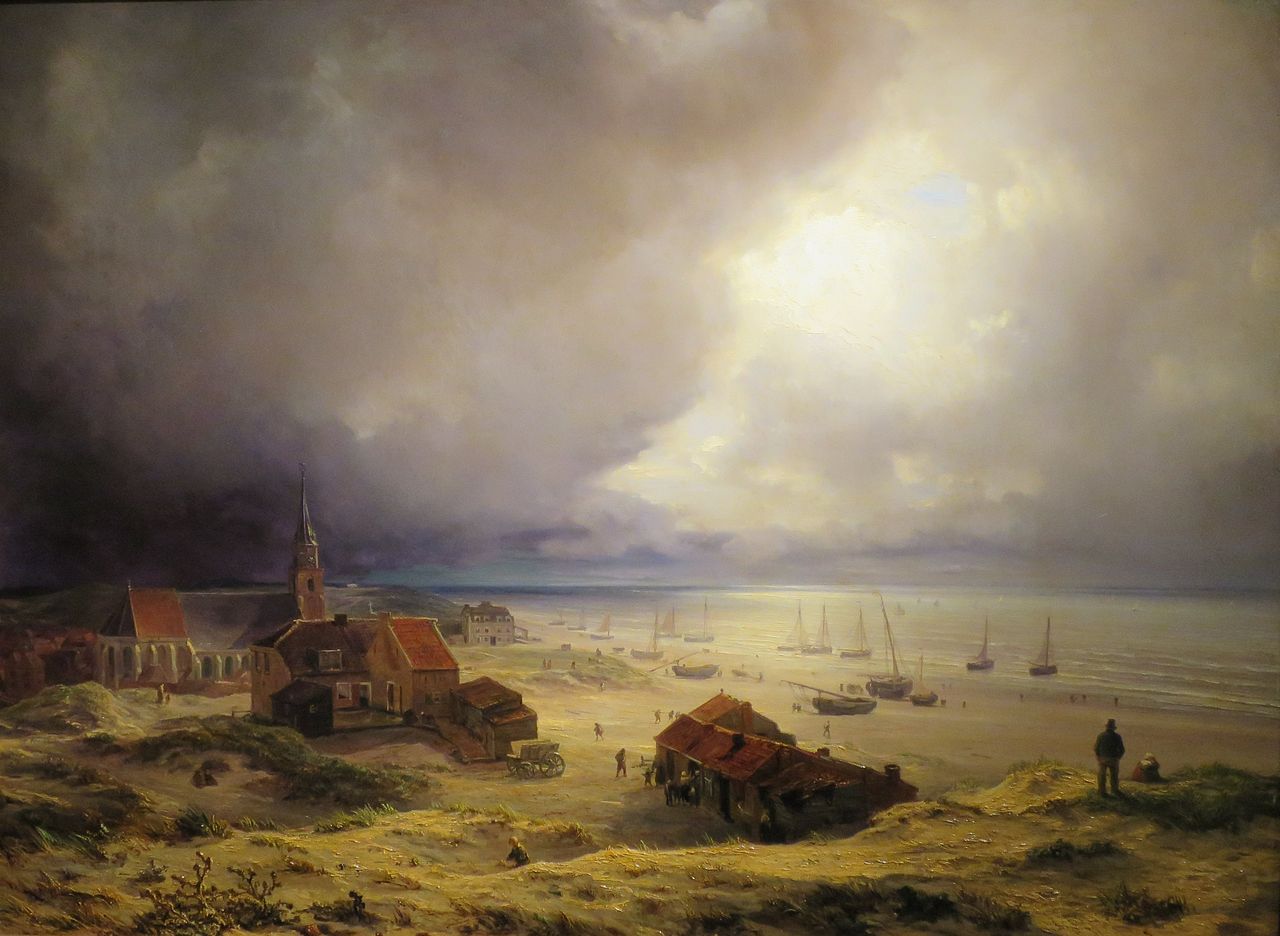 The Coast at Scheveningen, vintage artwork by Theodore Gudin, A3 (16x12") Poster Print