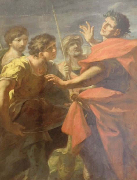 The Head of Pompey Presented to Caesar, vintage artwork by Giovanni Antonio Pellegrini, 12x8" (A4) Poster