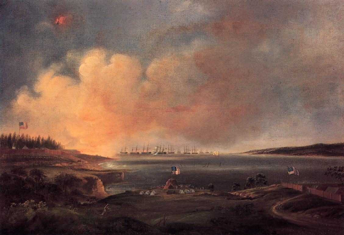 The Battle of Fort McHenry, vintage artwork by Alfred Jacob Miller, A3 (16x12") Poster Print