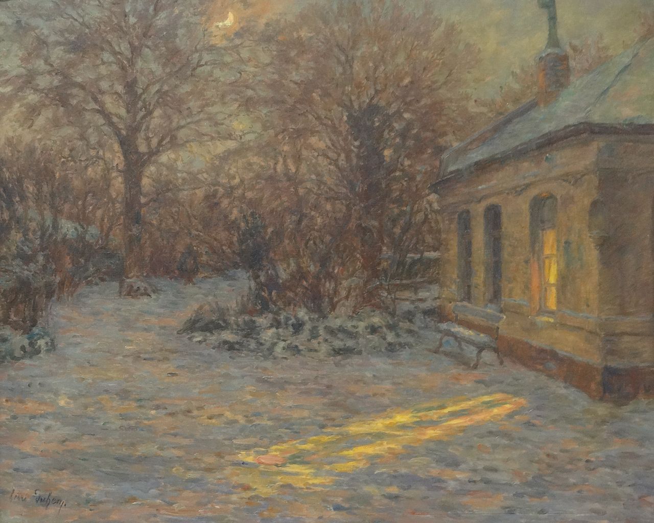 Winter Scene with Pavilion by Henri Duhem,A3(16x12")Poster