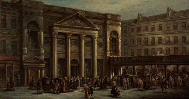 The Pump Room and Colonnade, Bath, vintage artwork by John Charles Maggs, A3 (16x12") Poster Print