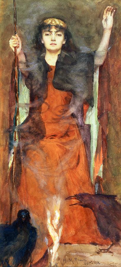 The Sorceress by Henry Meynell Rheam,A3(16x12")Poster